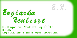 boglarka neuliszt business card